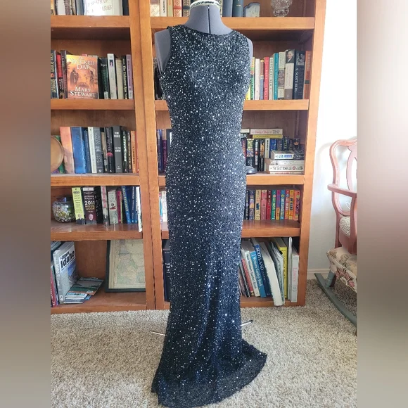 Stenay | Dresses | Black Stenay Long Evening Dress Rhinestones Bugle Beads  Lined Size 8 Nwot | Poshmark